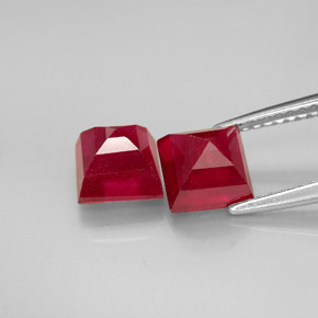 캐럿 천연 레드 루비 보석, 스퀘어, 6.2×6.1 mm, SI