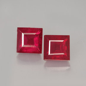 캐럿 천연 레드 루비 보석, 스퀘어, 6.2×6.1 mm, VS-SI