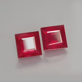 캐럿 천연 레드 루비 보석, 스퀘어, 6.2×6.1 mm, VS-SI