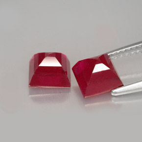캐럿 천연 레드 루비 보석, 스퀘어, 6.2×6.1 mm, VS-SI