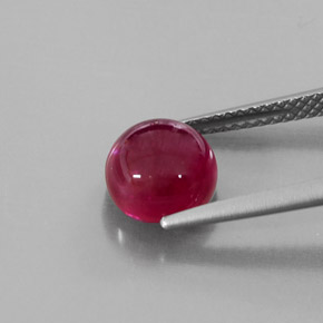 3.35캐럿 천연 레드 루비, 투명한, 7.56 mm, 투명/반투명