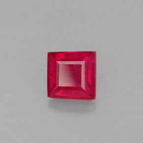 0.83캐럿 천연 레드 루비, 스퀘어, 4.9×4.8 mm, VS-SI