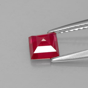 0.83캐럿 천연 레드 루비, 스퀘어, 4.9×4.8 mm, VS-SI