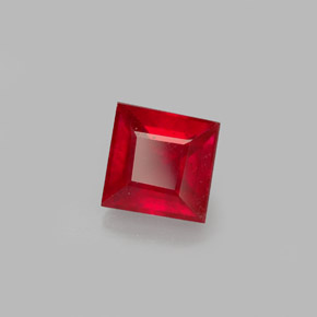 0.87캐럿 천연 레드 루비, 스퀘어, 4.9×4.9 mm, VS-SI
