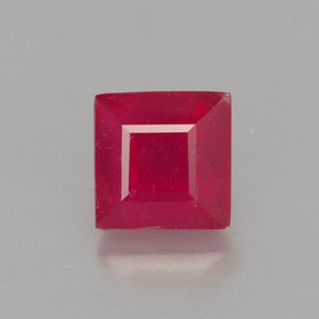 1.12캐럿 천연 레드 루비, 스퀘어, 5.1×5.1 mm, SI