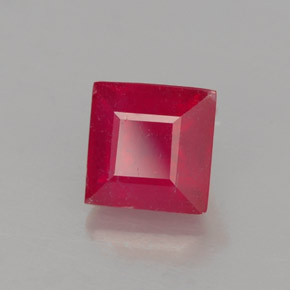 1.12캐럿 천연 레드 루비, 스퀘어, 5.1×5.1 mm, SI