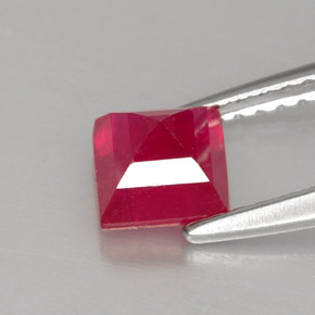 1.12캐럿 천연 레드 루비, 스퀘어, 5.1×5.1 mm, SI