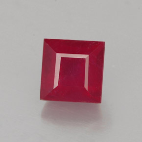 1.31캐럿 천연 레드 루비, 스퀘어, 5.1×5.1 mm, SI