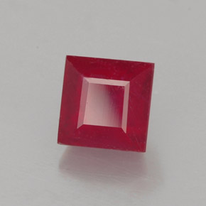 1.31캐럿 천연 레드 루비, 스퀘어, 5.1×5.1 mm, SI