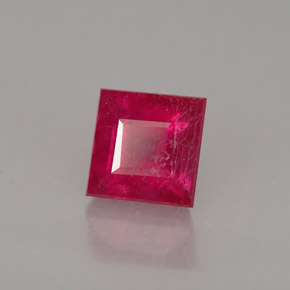 0.85캐럿 천연 레드 루비, 스퀘어, 4.7×4.7 mm, SI