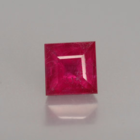 0.85캐럿 천연 레드 루비, 스퀘어, 4.7×4.7 mm, SI
