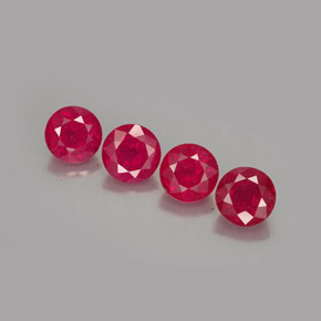 캐럿 천연 핑크 레드 루비 보석, 라운드 컷, 6.12 mm, SI