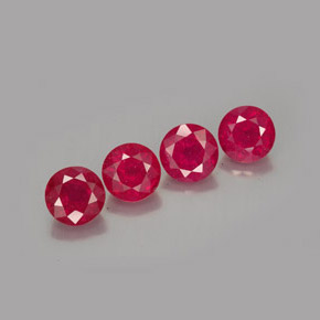 캐럿 천연 핑크 레드 루비 보석, 라운드 컷, 6.12 mm, SI