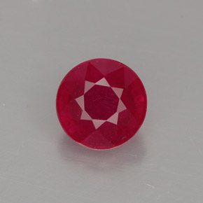 1.31캐럿 천연 레드 루비, 라운드 컷, 6.06 mm, SI