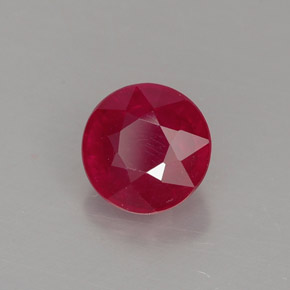 1.31캐럿 천연 레드 루비, 라운드 컷, 6.06 mm, SI