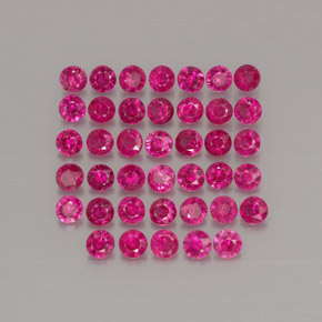 캐럿 천연 핑크 레드 루비 보석, 라운드 컷, 1.85 mm, VS-SI