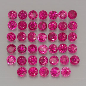 캐럿 천연 핑크 레드 루비 보석, 라운드 컷, 1.85 mm, VS-SI