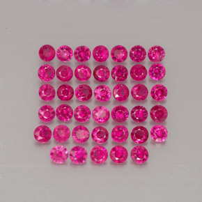 캐럿 천연 핑크 레드 루비 보석, 라운드 컷, 1.86 mm, VS-SI