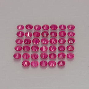 캐럿 천연 핑크 레드 루비 보석, 라운드 컷, 1.86 mm, VS-SI