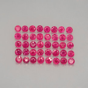 캐럿 천연 핑크 레드 루비 보석, 라운드 컷, 1.88 mm, VS-SI