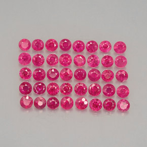 캐럿 천연 핑크 레드 루비 보석, 라운드 컷, 1.88 mm, VS-SI
