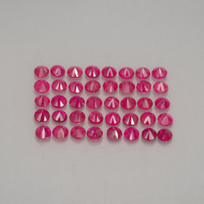 캐럿 천연 핑크 레드 루비 보석, 라운드 컷, 1.88 mm, VS-SI