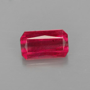 1.30캐럿 천연 레드 루비, 에메랄드 컷, 7.8×4.6 mm, VS-SI
