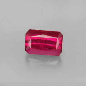 1.39캐럿 천연 레드 루비, 에메랄드 컷, 7×4.5 mm, SI