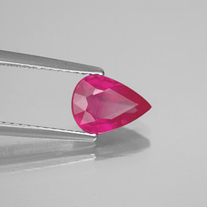 1.55캐럿 천연 핑크 레드 루비, 배 모양, 8.3×6.1 mm, VS-SI