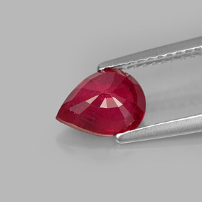 1.50캐럿 천연 핑크 레드 루비, 배 모양, 8.1×6.3 mm, SI
