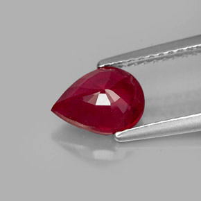 1.58캐럿 천연 핑크 레드 루비, 배 모양, 8.2×6.1 mm, SI
