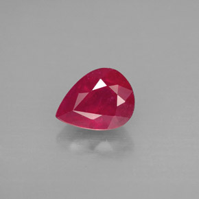 1.60캐럿 천연 핑크 레드 루비, 배 모양, 8×6.1 mm, SI