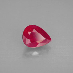 1.60캐럿 천연 핑크 레드 루비, 배 모양, 8×6.1 mm, SI