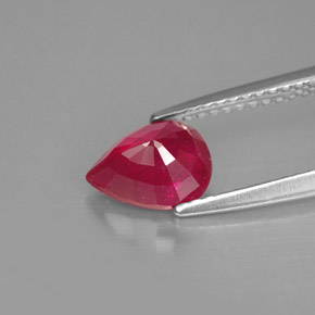 1.60캐럿 천연 핑크 레드 루비, 배 모양, 8×6.1 mm, SI