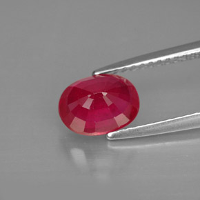1.79캐럿 천연 핑크 레드 루비, 타원형 컷, 7.9×6 mm, SI