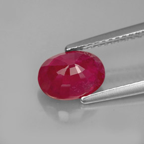 1.96캐럿 천연 핑크 레드 루비, 타원형 컷, 8.2×6.2 mm, VS-SI