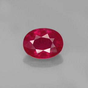 1.86캐럿 천연 핑크 레드 루비, 타원형 컷, 8.1×6.2 mm, SI