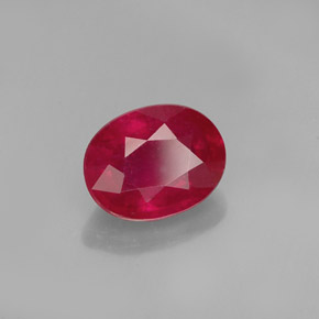 1.86캐럿 천연 핑크 레드 루비, 타원형 컷, 8.1×6.2 mm, SI