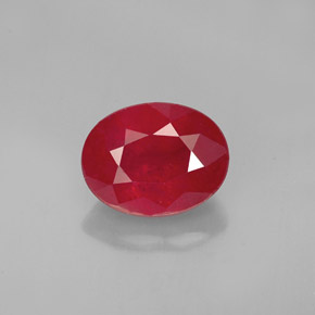 2.00캐럿 천연 핑크 레드 루비, 타원형 컷, 8.1×6.2 mm, SI