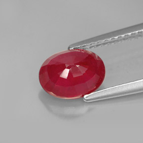 2.00캐럿 천연 핑크 레드 루비, 타원형 컷, 8.1×6.2 mm, SI