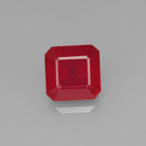 1.89캐럿 천연 레드 루비, 에메랄드 컷, 6.5×6.5 mm, VS-SI