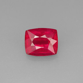 1.42캐럿 천연 레드 루비, 쿠션 컷, 7×5.9 mm, VS-SI