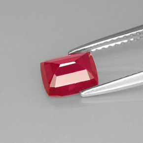 1.42캐럿 천연 레드 루비, 쿠션 컷, 7×5.9 mm, VS-SI