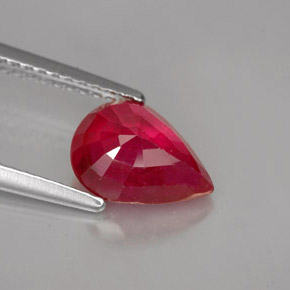 1.93캐럿 천연 핑크 레드 루비, 배 모양, 9.1×6.7 mm, SI