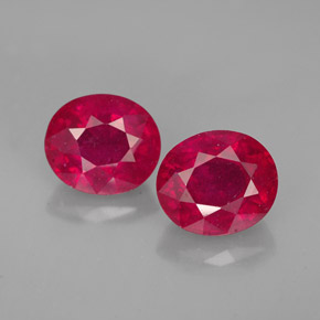 캐럿 천연 레드 루비 보석, 타원형 컷, 7.4×6.4 mm, VS-SI