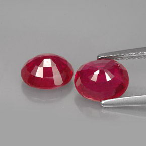 캐럿 천연 레드 루비 보석, 타원형 컷, 7.4×6.4 mm, VS-SI