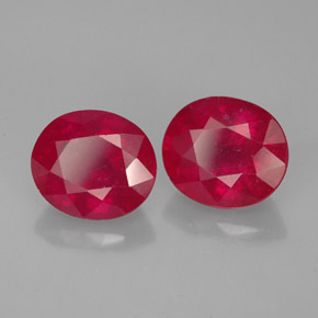 캐럿 천연 레드 루비 보석, 타원형 컷, 7.4×6.4 mm, VS-SI
