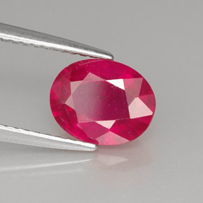 1.93캐럿 천연 핑크 레드 루비, 타원형 컷, 8.5×6.8 mm, SI