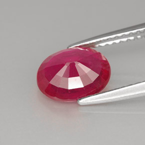 1.93캐럿 천연 핑크 레드 루비, 타원형 컷, 8.5×6.8 mm, SI
