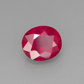 1.95캐럿 천연 핑크 레드 루비, 타원형 컷, 7.9×6.9 mm, SI